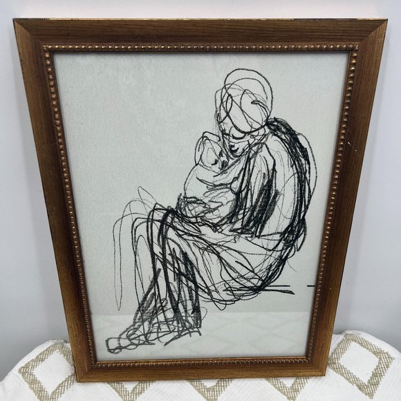 Pottery Barn Art Pottery Barn Print Figures In Embrace Poshmark